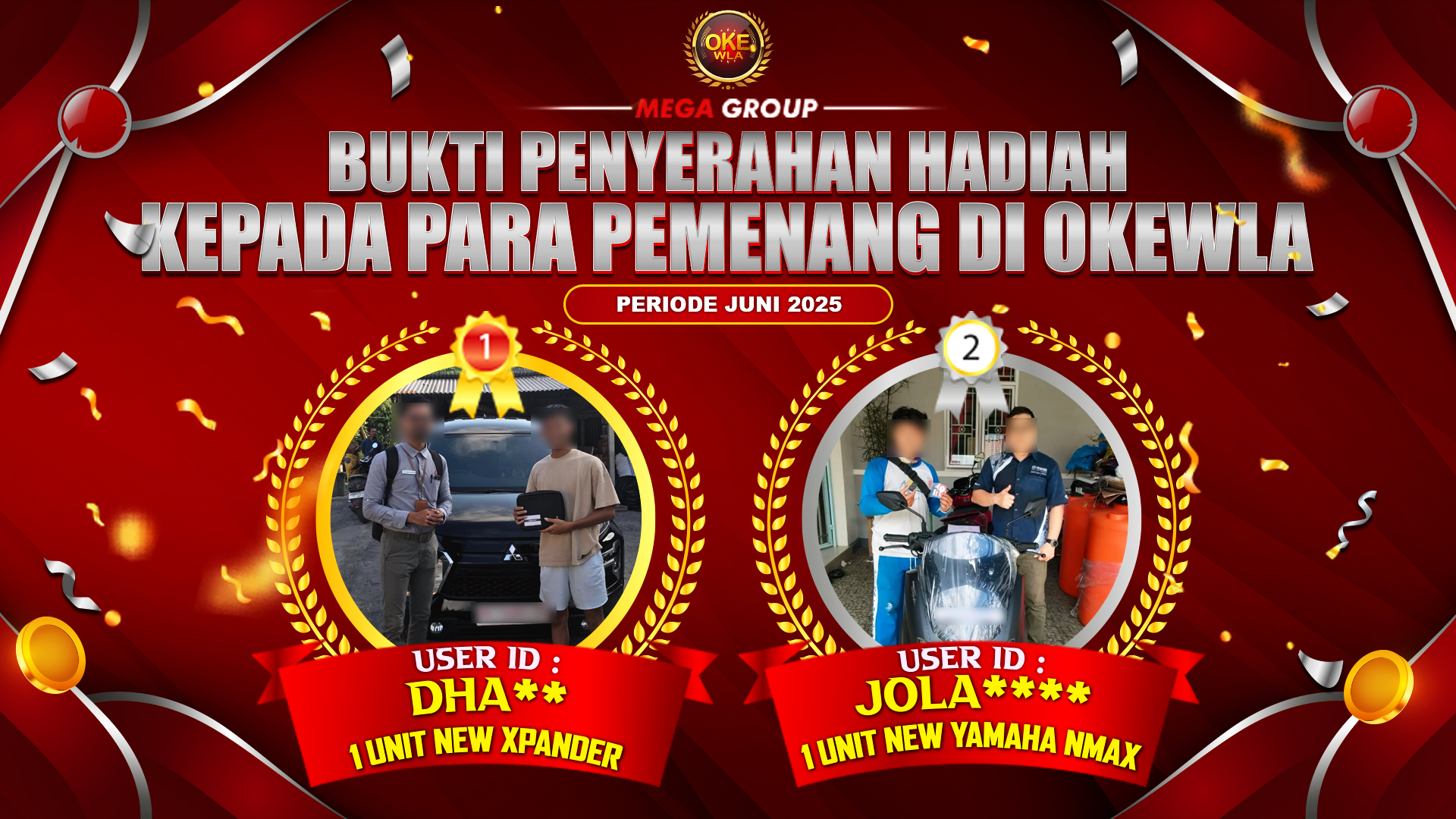 Selamat Kepada Member Setia OKEWLA Sudah Memenangkan Satu Unit Mobil New Xpander